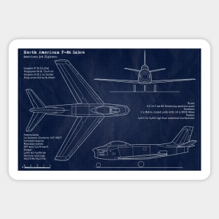 F86 Sabre Blueprint Sticker